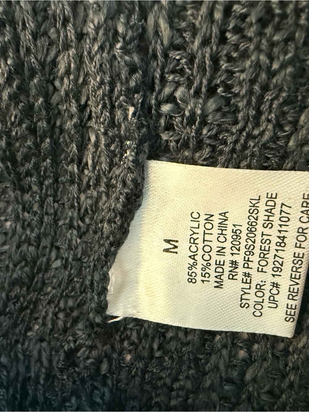 NET Pink Republic Forest Shade Blue Ribbed Cable Knit Sweater Size Medium - Picture 7 of 9